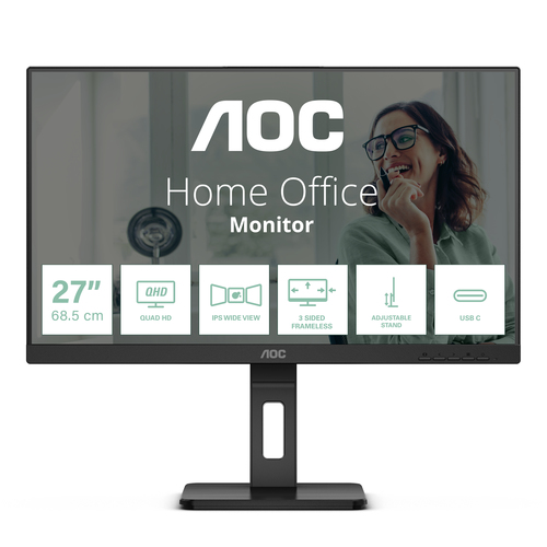AOC Q27P3CV, 68.6 cm (27"), 2560 x 1440 pixels, Quad HD, LED Monitor