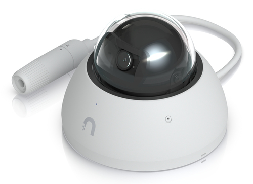 Ubiquiti AI Dome wired IP security camera mounted on indoor ceiling