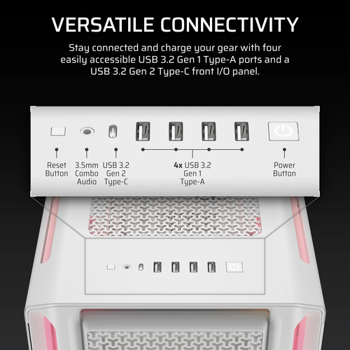 Corsair iCUE LINK 5000T LX RGB Plastic, Steel, Tempered glass, Midi Tower Case
