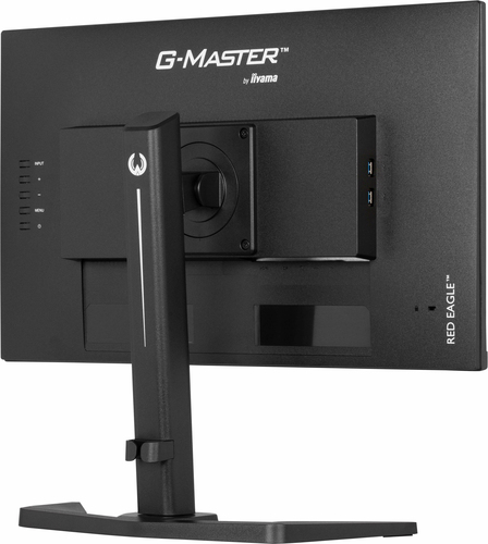 side angle of iiyama GB2470HSU monitor highlighting ergonomic swivel tilt