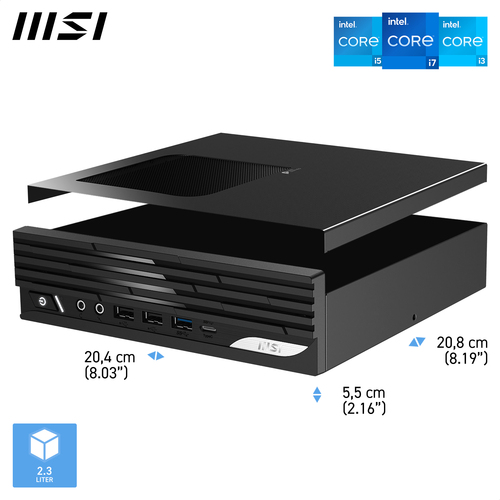 MSI Pro DP21 14M i5-14400 Mini PC Barebone SFF Intel H610 Wi-Fi 6E