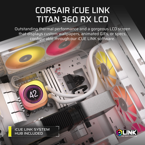Corsair iCUE LINK TITAN 360 RX LCD, All-in-one liquid cooler