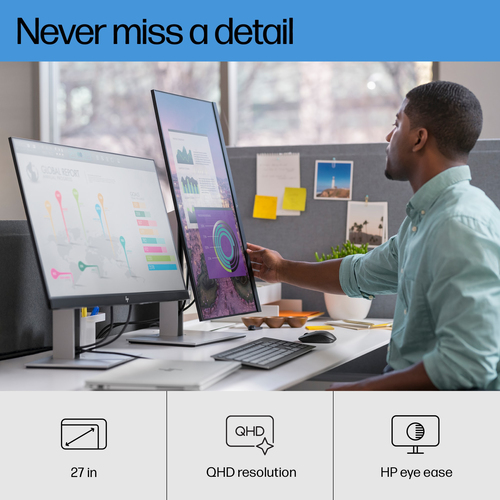 HP E-Series E27q G4, 68.6 cm (27"), 2560 x 1440 pixels, Quad HD, LCD Monitor