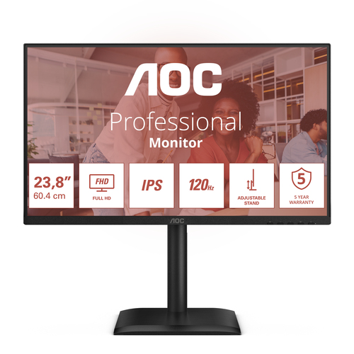 AOC (24E4U), 60.5 cm (23.8"), 1920 x 1080 pixels, Full HD, LED, Monitor