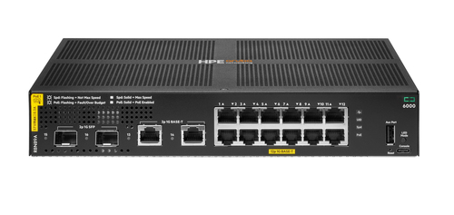HPE Aruba Networking CX 6000, 12G Class4 PoE, 2G/2SFP 139W, L3, Managed Switch