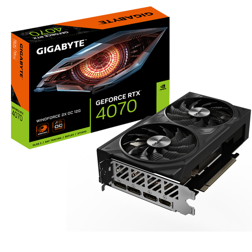 Gigabyte GeForce RTX™ 4070 WINDFORCE 2X OC 12GB GDDR6X PCIe 4.0 4x Displays Graphics Card