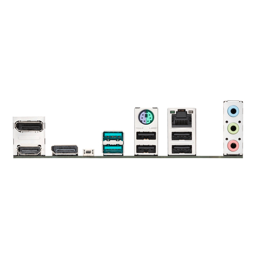 TUF GAMING A620AM-PLUS rear I/O ports with DisplayPort, HDMI, USB, and Ethernet