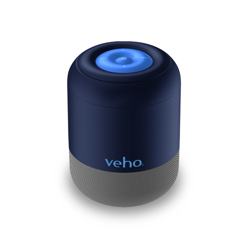Veho MZ-S portable Bluetooth speaker in electric blue front view