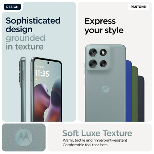 moto g56 5G Soft Luxe Texture back panel in multiple Pantone color options