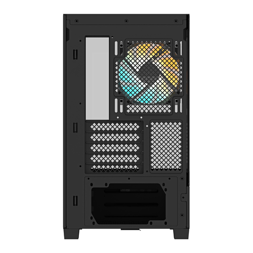 top and rear cooling setup of GIGABYTE C201 supporting 360 mm radiator