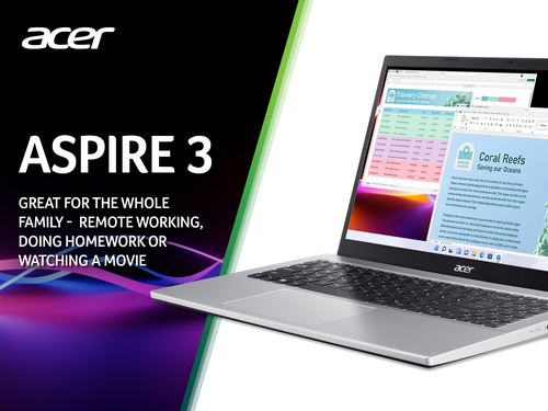 Acer Aspire 3 laptop - Intel Core i5, 8GB, 512GB SSD, 15.6" Full HD display Windows 11