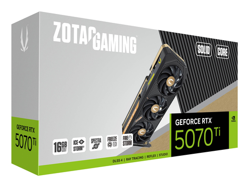 Zotac RTX 5070 Ti 16GB graphics card installed in PCIe x16 5.0 slot