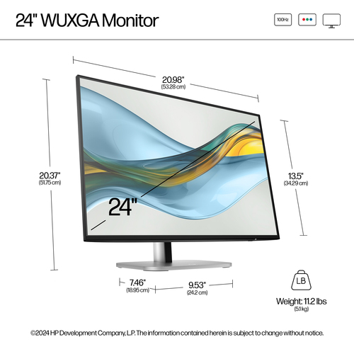 HP Series 5 Pro 24 inch WUXGA Monitor 1920 x 1200 pixels, LCD, 5 ms, Black