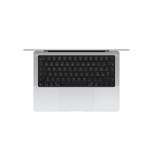 Apple MacBook Pro 14" laptop on desk, macOS laptop with 16GB RAM and 1TB SSD