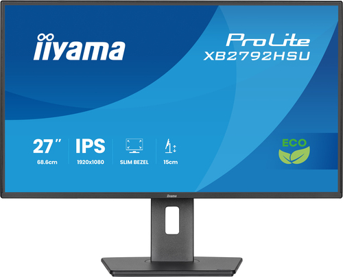 iiyama ProLite XB2792HSU-B1 monitor front view with 27 inch Full HD LED display