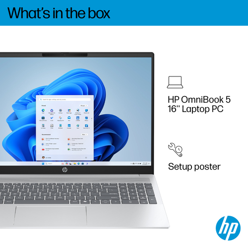 HP OmniBook 5 16-bc1004na, AMD Ryzen™ 5, 3.2 GHz 16" 16 GB, 512 GB