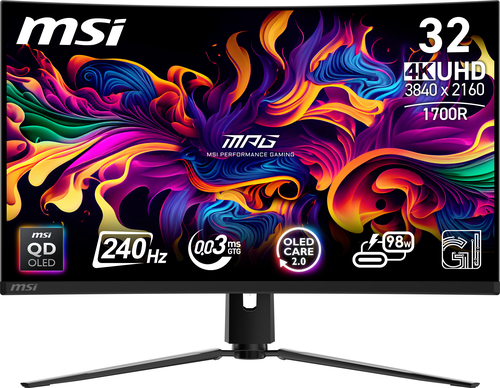 MSI MPG 321CURX QD-OLED, 80 cm (31.5"), 3840 x 2160 pixels, 4K Ultra HD, Monitor