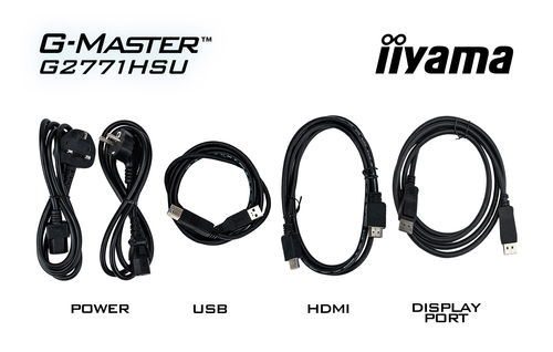 iiyama G-MASTER G2771HSU-B1 monitor image showing cables