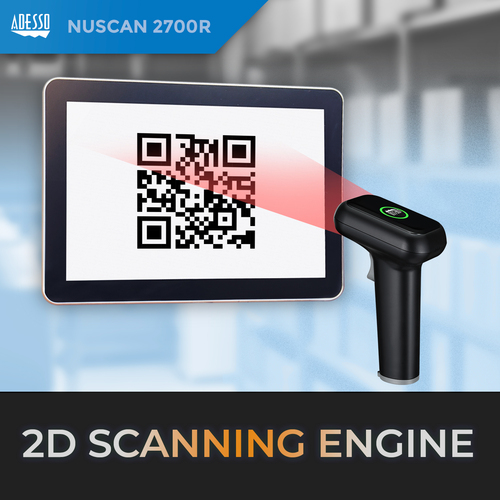 Adesso NuScan 2700R 1D/2D 640x480 pixels Handheld Barcode Scanner
