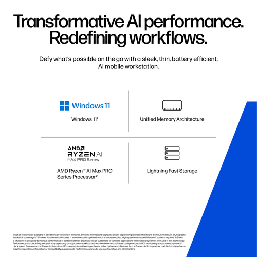 HP ZBook Ultra G1a AMD Ryzen AI Max PRO 14" 2880 x 1800 pixels 64GB - 1TB Silver