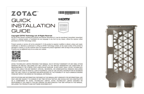 Zotac RTX 3050 graphics card top view highlighting branding and cooling system