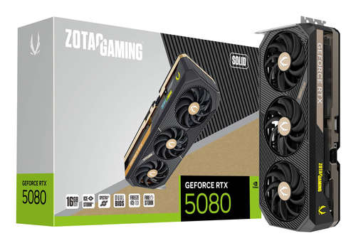 Zotac Gaming GeForce RTX 5080 Solid retail box packaging