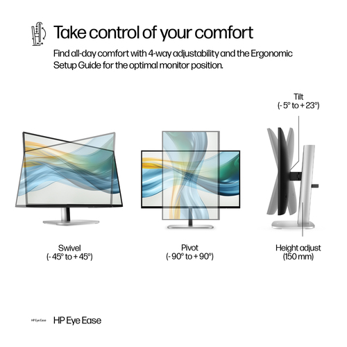 HP Series 5 Pro 23.8 inch FHD USB-C Monitor, 1920 x 1080 pixels, Full HD, LCD