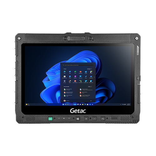 Getac K120 G3 rugged tablet front view, 12.5 inch FHD display in black with Windows 11 Pro