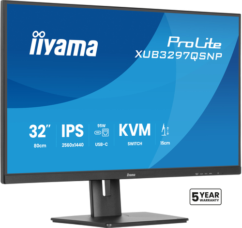 iiyama ProLite IPS, 81.3 cm (32"), 2560 x 1440 pixels, Quad HD, LED Monitor