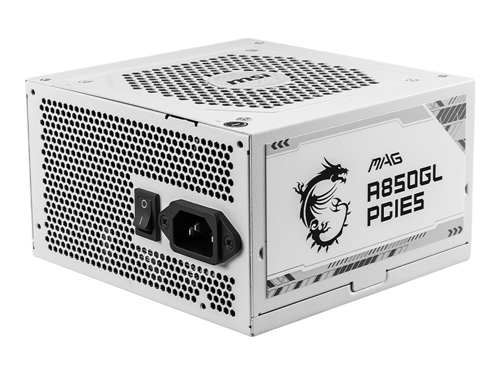 MSI (MAG A850GL PCIE5 WHITE), 850 W, 100 - 240V, 47 - 63Hz, 8A, 4A, Power Supply