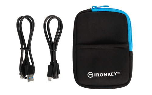 Kingston IronKey 7.68TB USB-C External SSD – AES 256-bit, 230MB/s, Blue