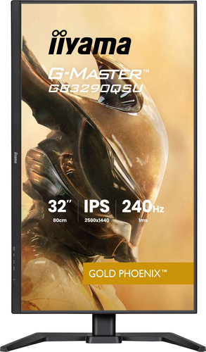 iiyama GB3290QSU monitor in gaming setup with desktop and keyboard