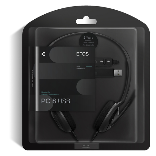 Sennheiser PC 8 USB, Wired,  42 - 17000 Hz, Headset/Headphones, Black