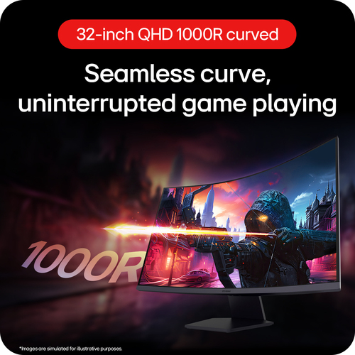 LG (32GS60QC-B.AEKQ), 80 cm (31.5"), 2560 x 1440 pixels, Quad HD, LCD Monitor