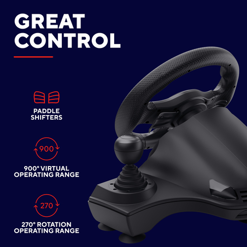 Trust GXT 289 Movi (25122), Steering wheel + Pedals, for PS4/Xbox One