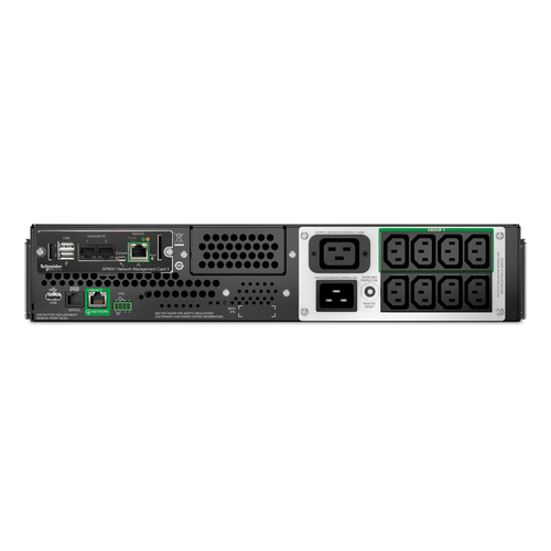 APC Smart UPS 3000VA rear panel with 8x C13 and 1x C19 outlets