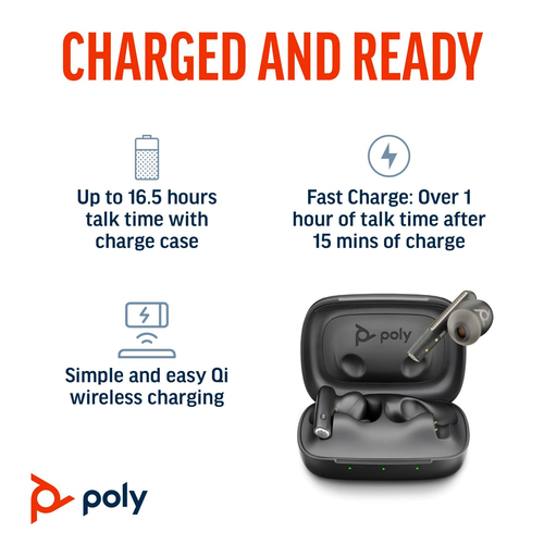 POLY Voyager Free 60 UC +BT700 USB-A, Wireless, Headset/Earbuds, Black