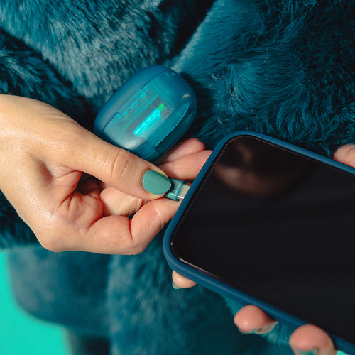 JLab Go Pop ANC (IEUEBGOANCRTRATEL124), True Wireless Stereo, 20 - 20000 Hz, Headset/Earpods, Teal/Transparent