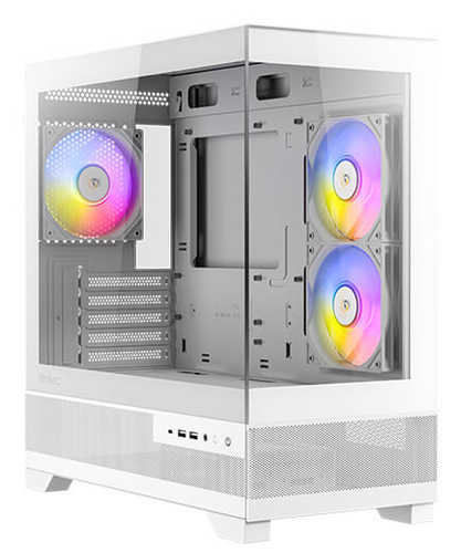 Antec CX500m ARGB, White, ITX, micro ATX, Glass, Steel, Mini Tower Case