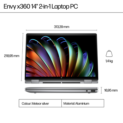 HP Elite x360 Envy x360 14-inch, AMD Ryzen 7, 16GB RAM, 1TB SSD, FHD Touchscreen