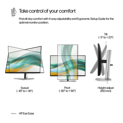 Close-up of HP 23.8" FHD IPS screen displaying clear visuals