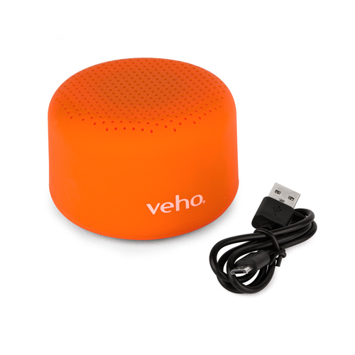 Veho M3 mono speaker in hand demonstrating portable size
