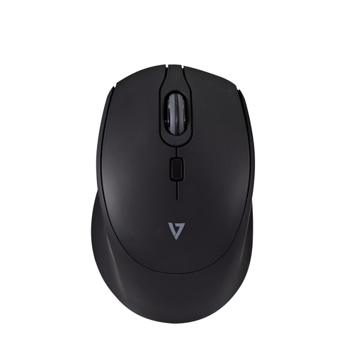 V7 MW350 Wireless Pro Silent Mouse, Ambidextrous, Optical, RF, 1600 DPI, Black