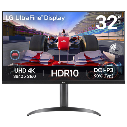 LG 32-inch 4K Ultra HD VA LCD monitor with 3840 x 2160 resolution in black