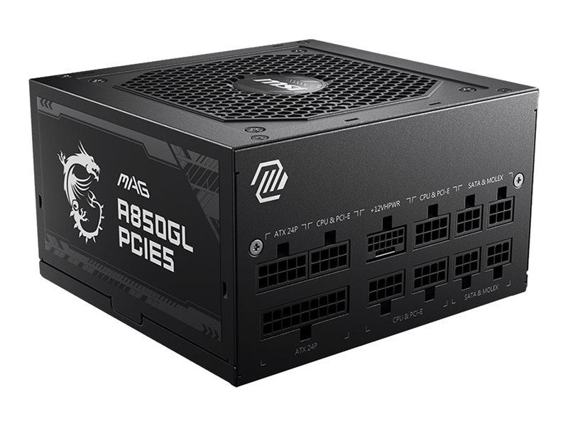 MSI (MAG A850GL PCIE5), 850 W, 100 - 240 V, 47 - 63 Hz, 8 A, 4 A, Power Supply