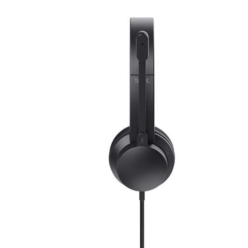 Eco-friendly Trust HS-260 office headset with USB-C adapter