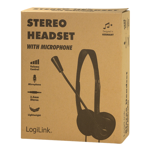 LogiLink Stereo, Wired, 20 - 20000 Hz, Headset/Headphones, Black