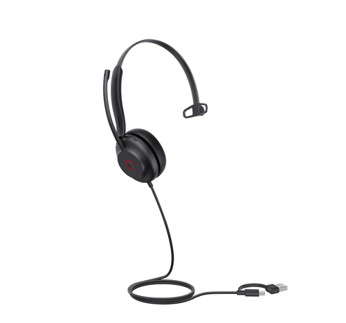 Yealink UH35 Mono UC USB-C/A, Wired, 20 - 20000 Hz, Headset/Headphones, Black