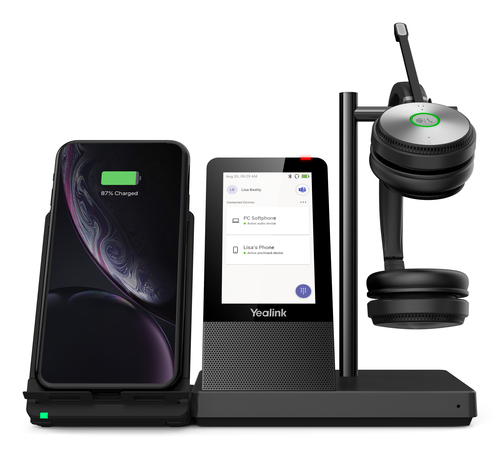 Yealink WH66 wireless headset image showing 20-20000 Hz audio range