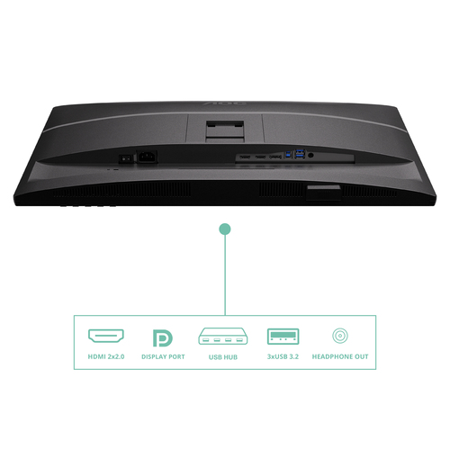 AOC (Q27P4U), 68.6 cm (27"), 2560 x 1440 pixels, Wide Quad HD, LCD Monitor Black